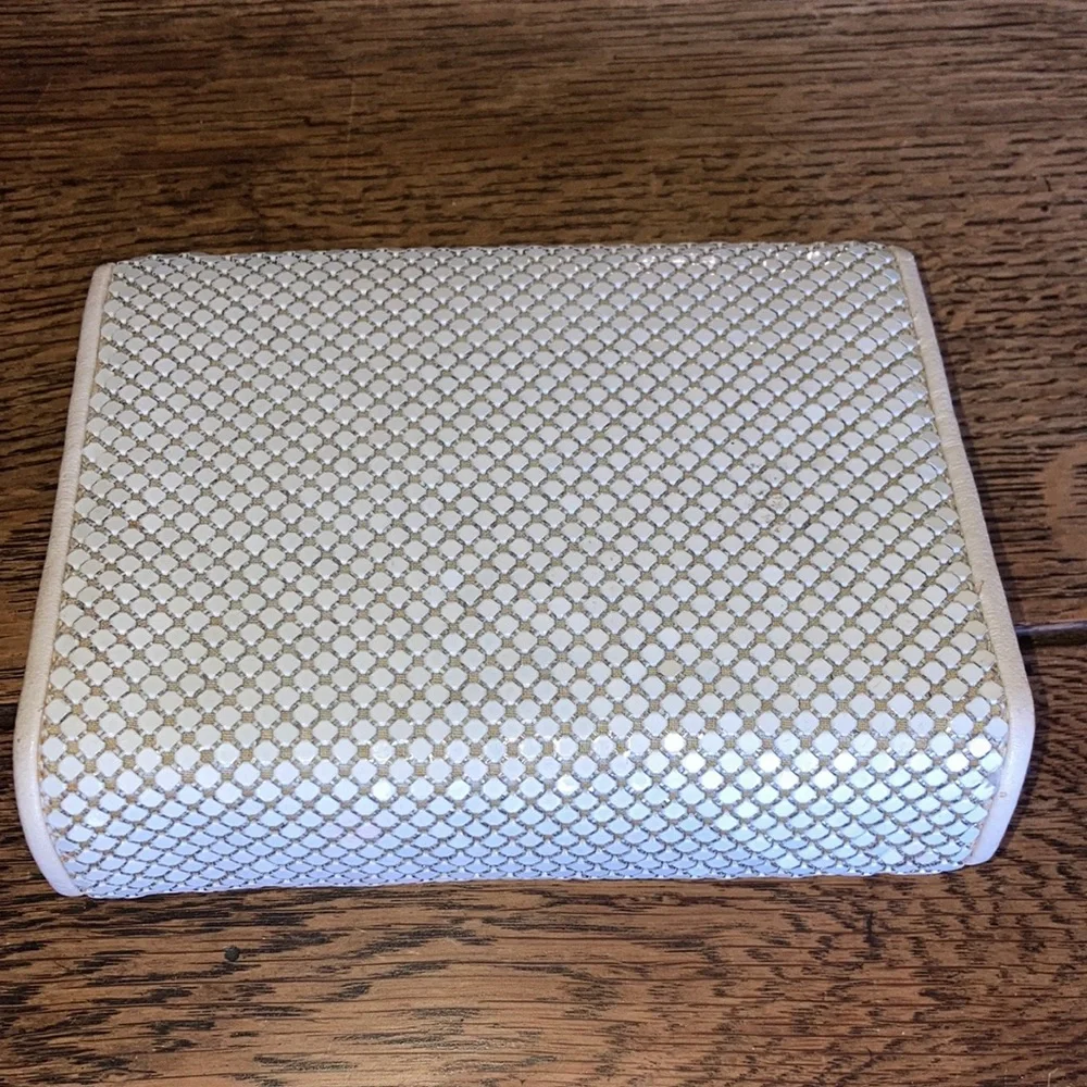 WHITING and DAVIS INT’L wh. enamel pieced metal clutch or shoulder bag $59 - Picture 3 of 12